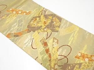 文箱に短冊・古典柄模様織出し袋帯